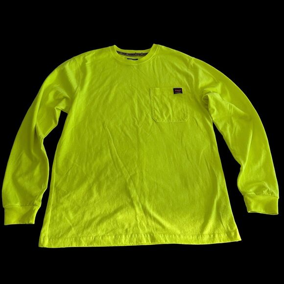 Wrangler Yellow High Visibility Chore Workwear Tee Men's Medium Construction - Picture 1 of 3